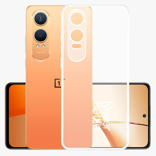 YOFO Back Cover for OnePlus Nord CE4 Lite (5G) (Flexible|Silicone|Transparent|Full Camera Protection|Dust Plug)