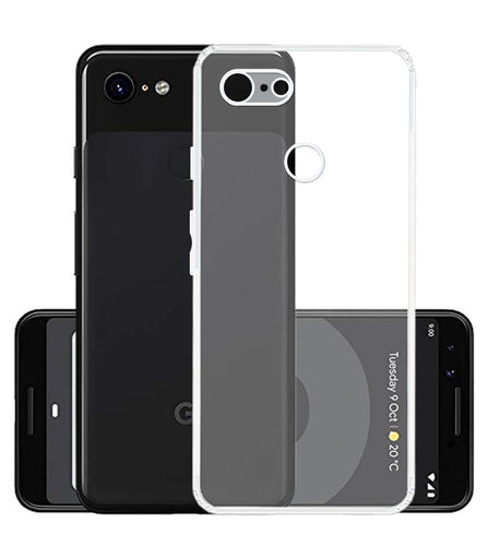 YOFO Back Cover for Google Pixel 3 (Flexible|Silicone|Transparent|Full Camera Protection|Dust Plug)