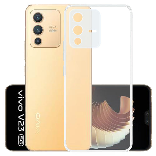 YOFO Back Cover for Vivo V23 (5G) / Vivo S12 (5G) (SlimFlexible|Silicone|Transparent|Camera Protection|DustPlug)