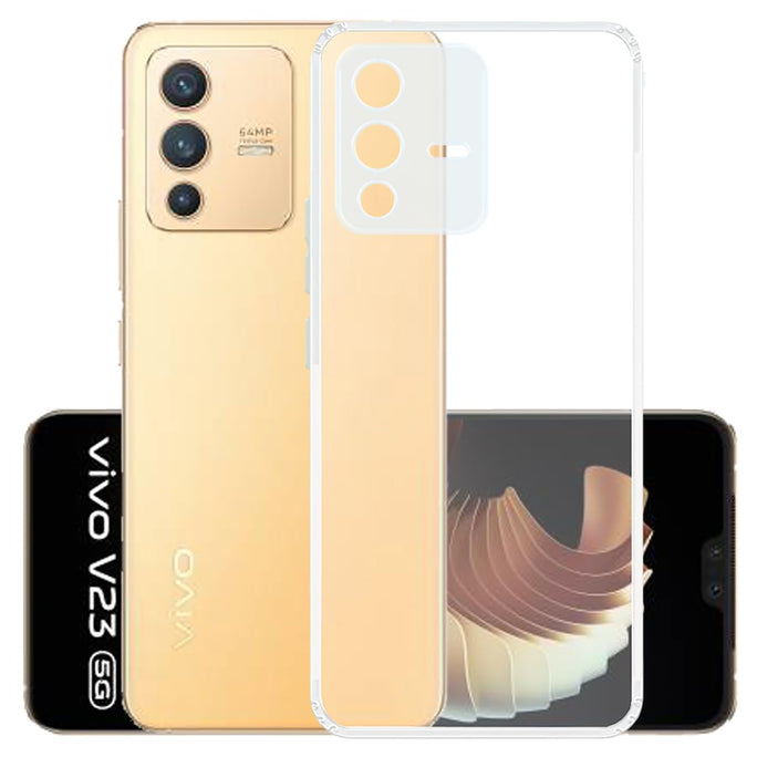 YOFO Back Cover for Vivo V23 (5G) / Vivo S12 (5G) (SlimFlexible|Silicone|Transparent|Camera Protection|DustPlug)