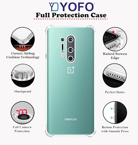 YOFO Transparent Back Cover for OnePlus 8 Pro