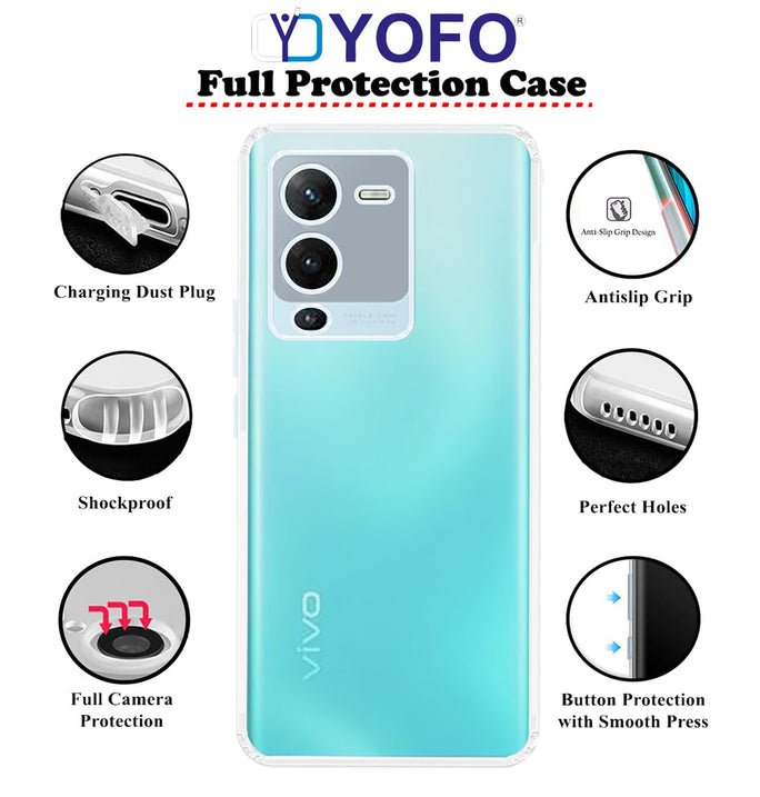 YOFO Back Cover for Vivo V25 Pro (5G) / S15 Pro (5G) (SlimFlexible|Silicone|Transparent)(SALE)