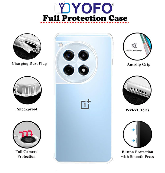 YOFO Transparent Back Cover for OnePlus 12R