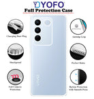 YOFO Back Cover for Vivo V27 (5G)/ V27 Pro (5G)/ S16 (5G)/ S16 Pro (5G)(SlimFlexible|Silicone|Transparent|Camera Protection|DustPlug)