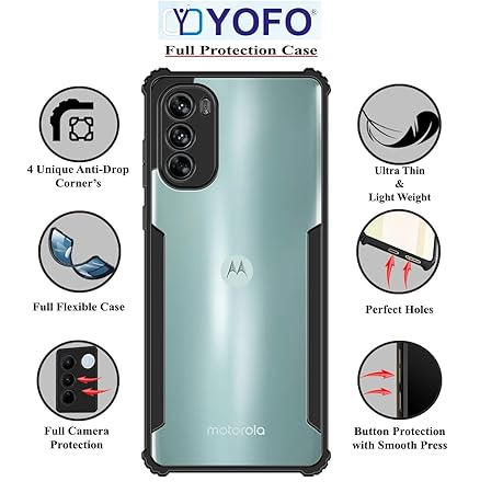 YOFO Shockproof Back Cover for Motorola G62