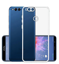 YOFO Back Cover for Honor 7X (Flexible|Silicone|Transparent|Full Camera Protection|Dust Plug)