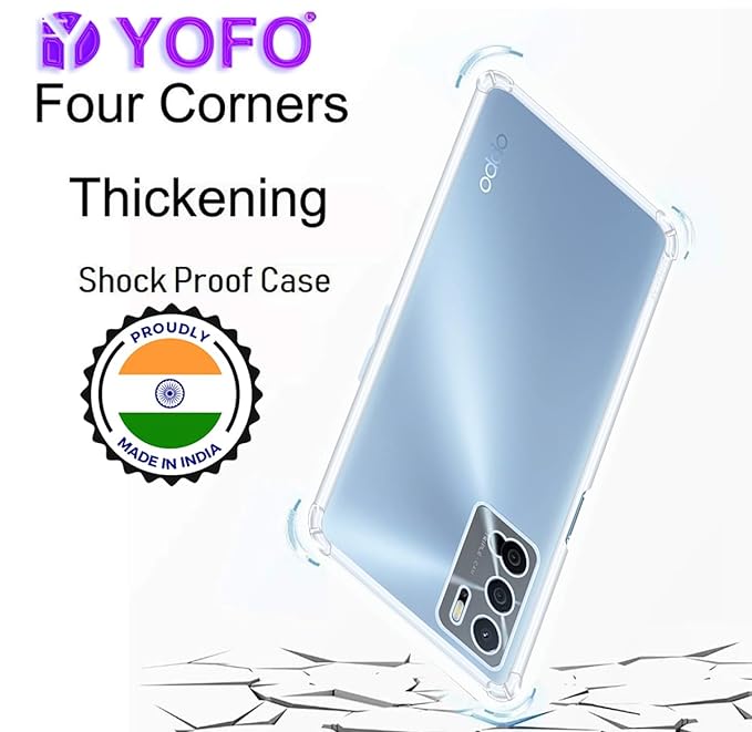 YOFO Back Cover for Oppo A16 (4G) (Flexible|Shockproof|Silicone|Transparent|Camera Protection)