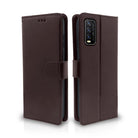 YOFO Vivo Y20G Flip Cover | PU Leather Finish | 360 Protection | Wallet & Stand | Strong Magnetic Flip Case for Vivo Y20G (Brown)