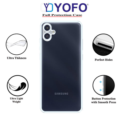 YOFO Back Cover for Samsung Galaxy M04 (SlimFlexible|Silicone|Transparent|Camera Protection)