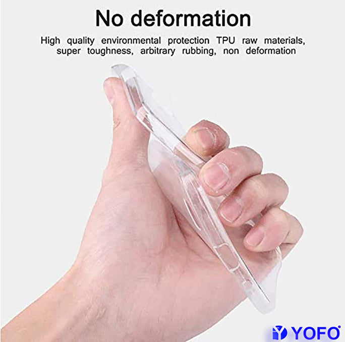 YOFO Rubber Back Cover Case for Samsung Galaxy A21s (Transparent) with Bumper Corner