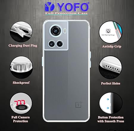 YOFO Transparent Back Cover for OnePlus 10R (5G)