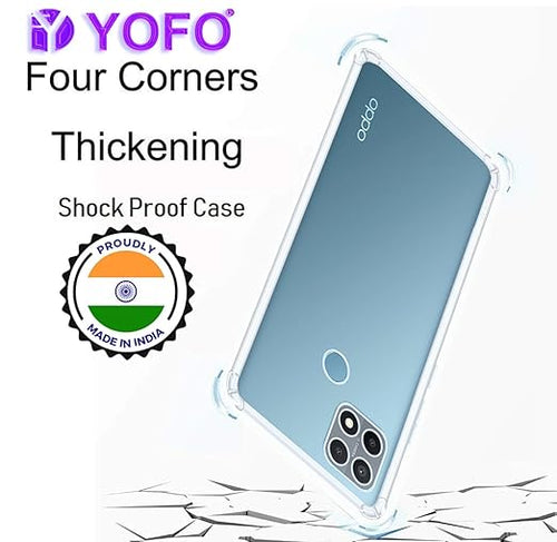 YOFO Back Cover for Oppo A15 / A15s (Flexible|Shockproof|Silicone|Transparent|Camera Protection)