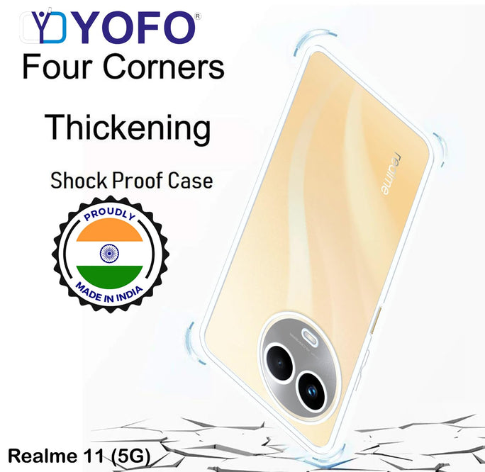 YOFO Transparent Back Cover for Realme 11/Narzo 60X (5G)