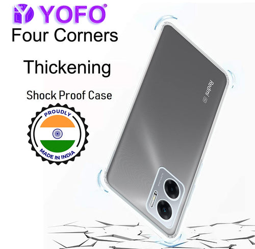 YOFO Back Cover for Redmi 11 Prime (5G) (Silicone|Transparent|Camera Protection)
