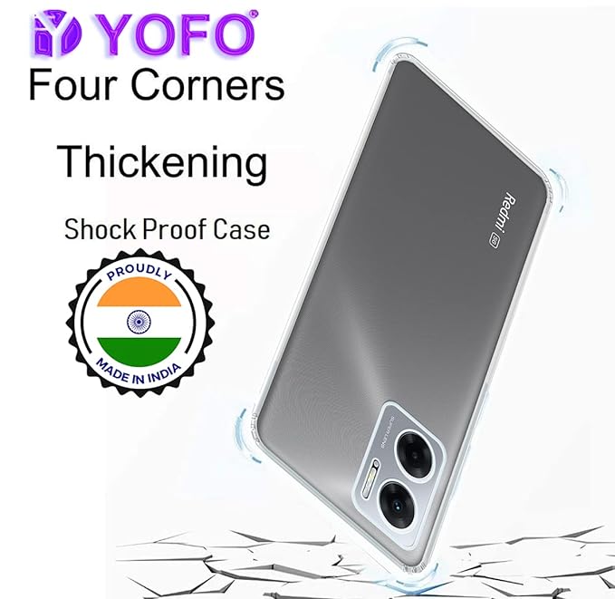 YOFO Back Cover for Redmi 11 Prime (5G) (Silicone|Transparent|Camera Protection)