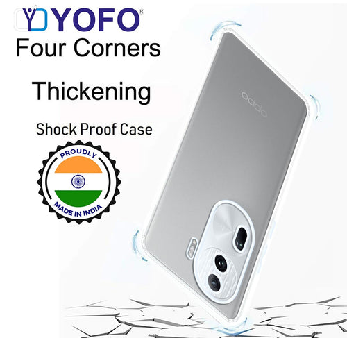 YOFO Back Cover for Oppo Reno 11 Pro (5G) (Flexible|Silicone|Transparent|Full Camera Protection|Anti Dust Plug)