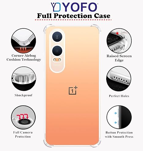 YOFO Transparent Back Cover for OnePlus Nord CE4 Lite (5G)