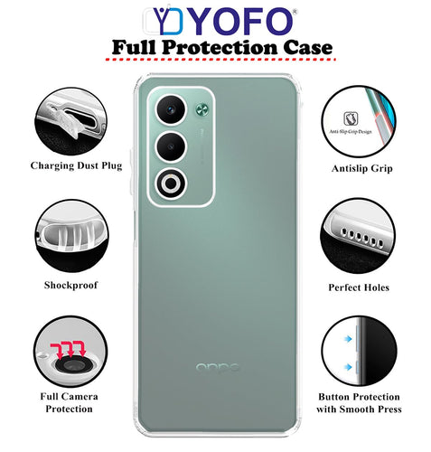 YOFO Silicon Back Cover Case for Oppo A5 (5G) (Transparent) Camera Protection with Dust Plug