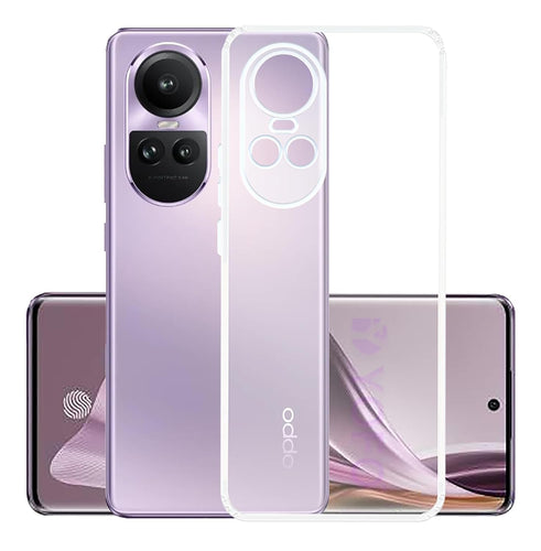 YOFO Back Cover for Oppo Reno 10/10 Pro (SlimFlexible|Silicone|Transparent|Camera Protection|DustPlug)