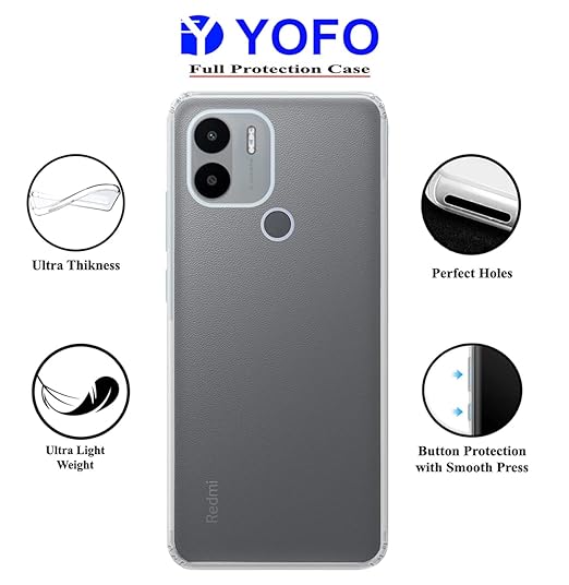 YOFO Back Cover for Mi Redmi A1 Plus (Silicone|Transparent|Camera Protection) (SALE)