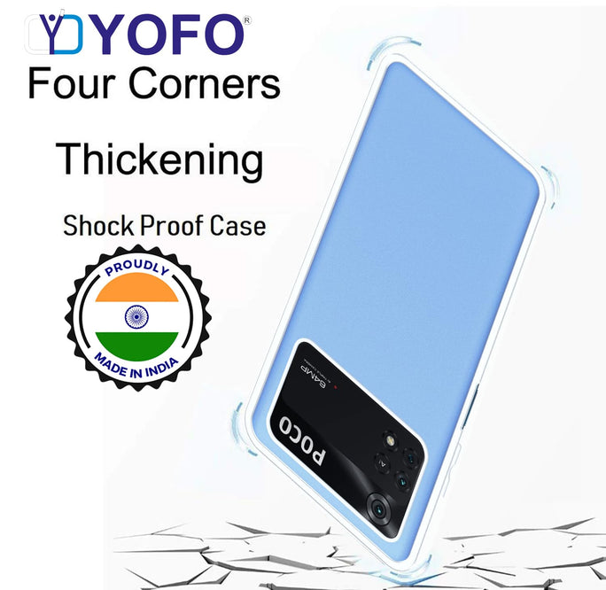 YOFO Back Cover for Poco M4 Pro (SlimFlexible|Silicone|Transparent|Camera Protection)