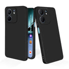 YOFO Soft Silicone Mobile Back Cover Compatible with Oppo A5x 5G, Oppo A5x 4G(Plain Black)($BL-OPP-A5X(4G)-000)