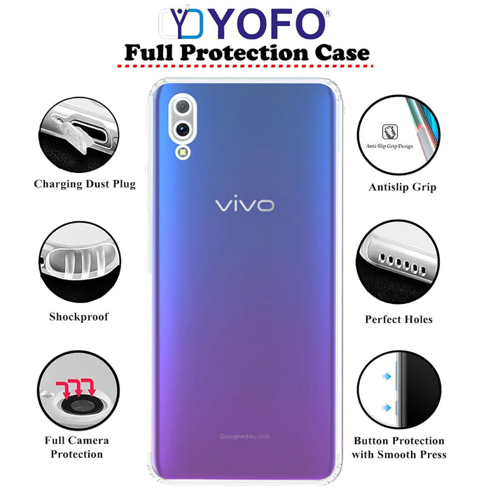 YOFO Back Cover for Vivo Y97 (SlimFlexible|Silicone|Transparent|Camera Protection|DustPlug)