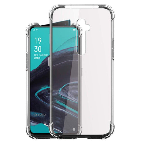 YOFO Rubber Shockproof Soft Transparent Back Cover for Oppo Reno 2 - (Transparent) Full Protection Case