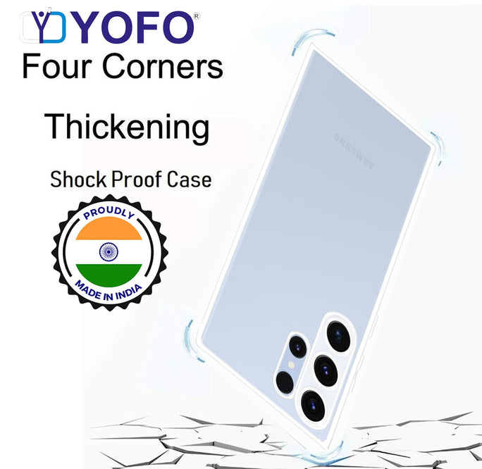 YOFO Back Cover for Samsung Galaxy S23 Ultra (SlimFlexible|Silicone|Transparent|Camera Protection|DustPlug)