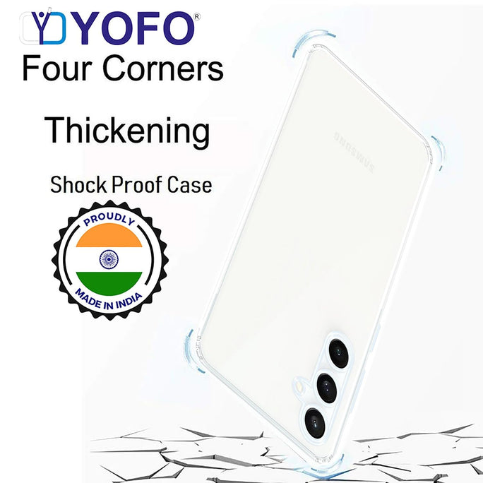 YOFO Back Cover for Samsung Galaxy S24 FE (5G) (Flexible|Silicone|Transparent|Full Camera Protection|Dust Plug)