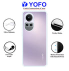 YOFO Back Cover for Oppo Reno 10 / Reno 10 Pro (5G) 2.0 MM (Flexible|Silicone|Transparent|Full Camera Protection)