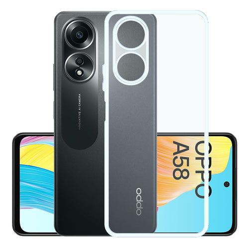YOFO Back Cover for Oppo A58 (5G)(SlimFlexible|Silicone|Transparent|Camera Protection)