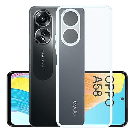 YOFO Back Cover for Oppo A58 (5G)(SlimFlexible|Silicone|Transparent|Camera Protection)