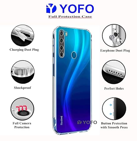 YOFO Transparent Back Cover For Xiaomi Redmi NOTE 8