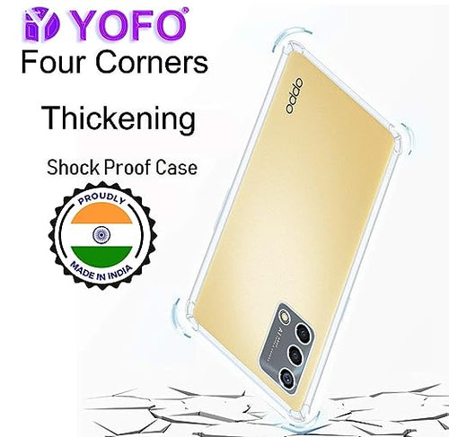 YOFO Back Cover for Oppo A74 / F19 / F19s (Flexible|Shockproof|Silicone|Transparent|Camera Protection)