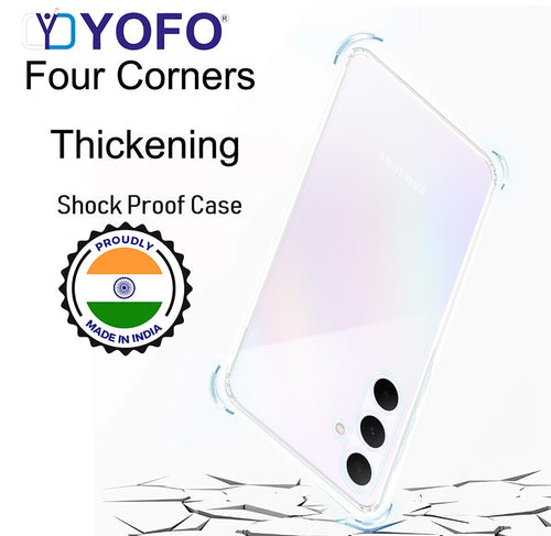 YOFO Back Cover for Samsung A35 (5G) (Flexible|Silicone|Transparent|Anti Dust Plug|Camera Protection)
