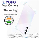 YOFO Silicon Back Cover Case for Samsung Galaxy A34-(5G) (Transparent) Camera Protection with Dust Plug