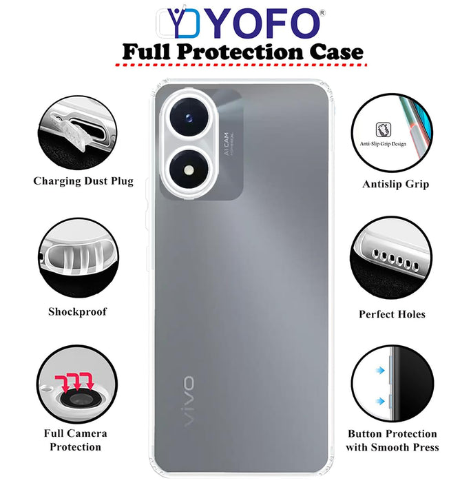 YOFO Silicon Back Cover Case for Vivo Y02s