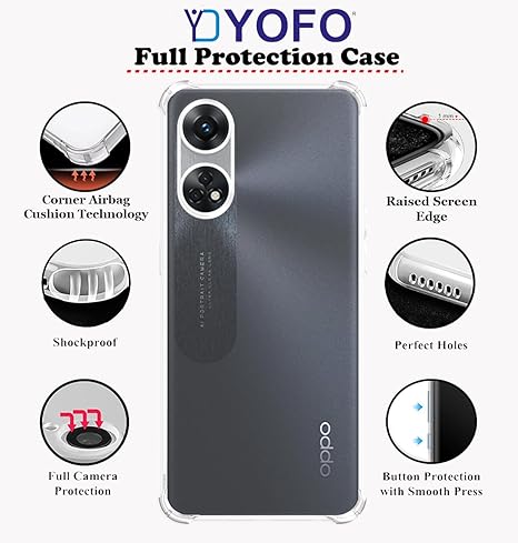 YOFO Transparent Back Cover for Oppo Reno 8T (5G)