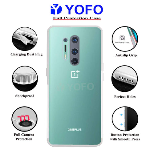 YOFO Transparent  Back Cover for OnePlus 8 Pro