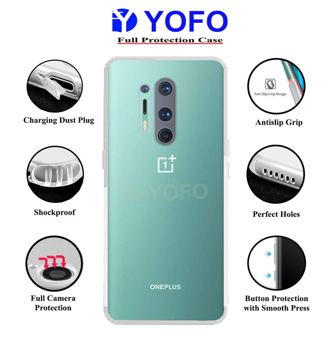YOFO Transparent  Back Cover for OnePlus 8 Pro