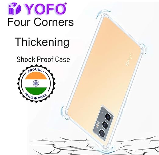 YOFO Back Cover for Vivo V23E (4G) / / Vivo S10E (Flexible|Shockproof|Silicone|Transparent|Camera Protection)