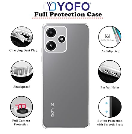YOFO Silicon Back Cover Case for Redmi 12 (5G) / Poco M6 Pro (5G)