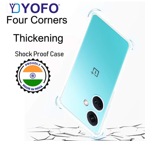YOFO Back Cover for OnePlus Nord CE 3/Oppo K11-5G (SlimFlexible|Silicone|Transparent|Camera Protection|DustPlug)