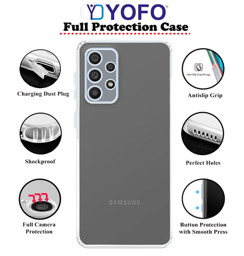 YOFO Back Cover for Samsung Galaxy A53 (5G) (Flexible|Silicone|Transparent|Full Camera Protection)