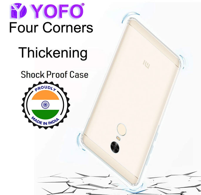 YOFO Rubber Shockproof Transparent Back Cover for Redmi Note 3 (Transparent HD)