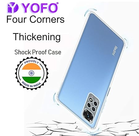 YOFO Back Cover for Mi Redmi Note 11 Pro Plus (5G) (SlimFlexible|Silicone|Transparent|Camera Protection|DustPlug)