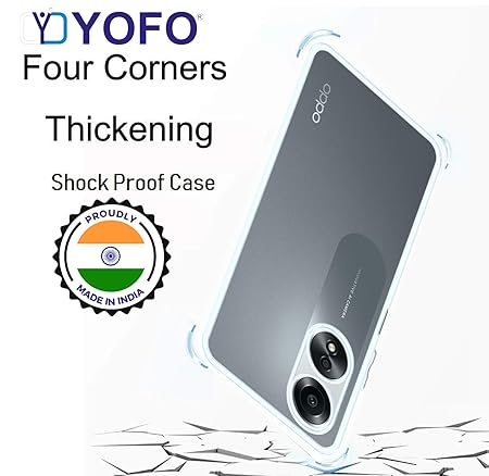 YOFO Back Cover for Oppo A58 (5G)(SlimFlexible|Silicone|Transparent|Camera Protection)