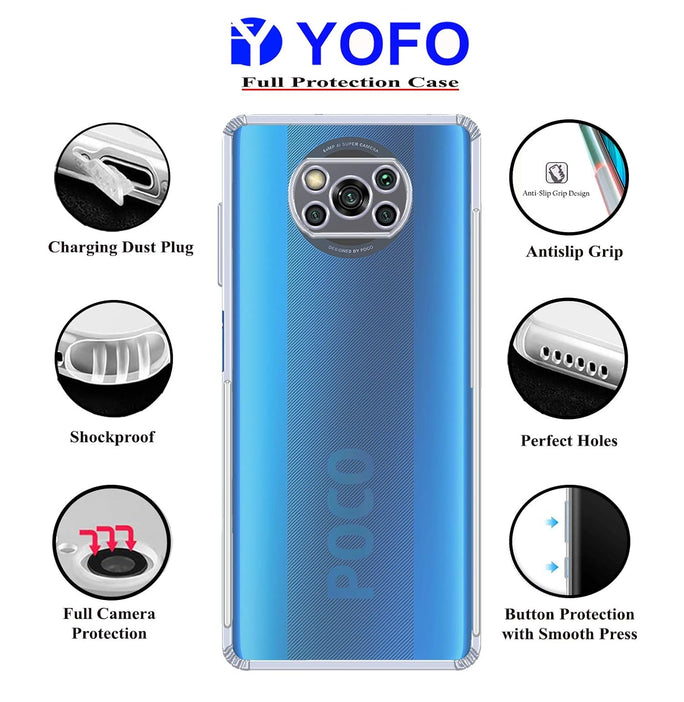 YOFO Transparent Back Cover for Poco X3 / X3 Pro