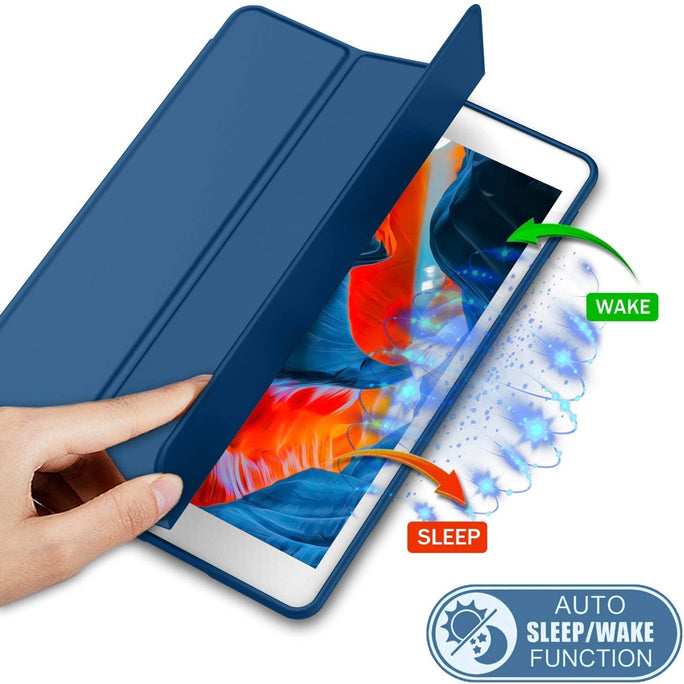 Smart Case for iPad 10th Generation (2025/2022) [Auto Sleep/Wake Cover] [Pencil Holder] [Soft Flexible Case] Recoil Series for Apple iPad 10th Generation - Dark Blue